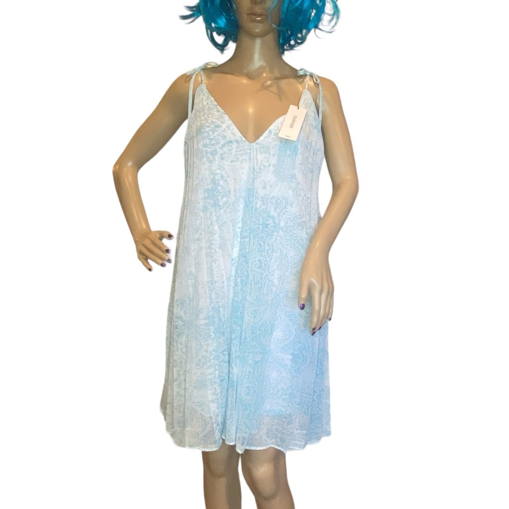 Calvin Klein Sleeveless Chiffon Pleated Breezy Chiffon Mini Dress Size 6 NWT